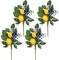 4 Packs Spring Summer Picks with Lemons Blueberry Eucalyptus Leaves, Artificial Fruit Lemon Picks with Greenry, Summer Lemon Branches Decorations for Home Vase Kitchen Table Decor-12''
